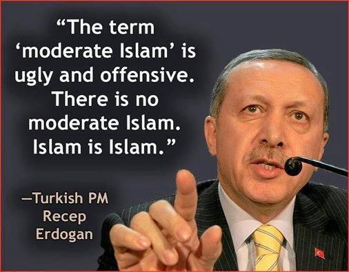 Il termine islam moderato è orrendo e offensivo. Non esiste islam moderato. islam è islam. - Recep Erdogan